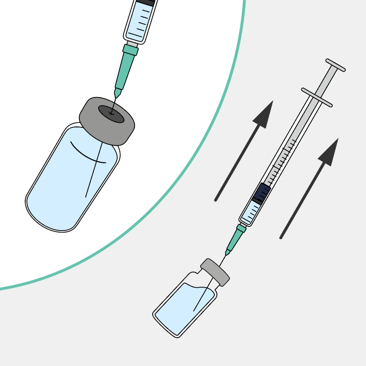 Extrae el agua bacteriostática